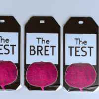 Vacuum packaging label for ready-to-eat beets. Three beets are shown with the words 